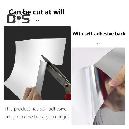 100/200CM Soft Wall Mirror Waterproof Self-Adhesive Full Body Mirror Sheet Shatterproof Living Room Bedroom Bathroom Decoration Mirror Sticker