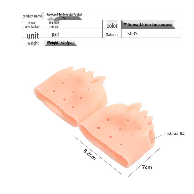 Five-Hole Silicone Bunion & Shock Absorber Forefoot Pad