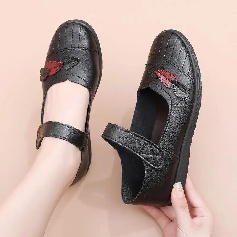 Fashion 2024 Fashion Women's Shoes Shallow Women's Flats Hot Sale Buckle Strap Daily Flats Women New Round Toe Flat Low Heels Zapatos