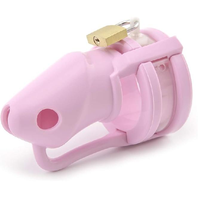 Silicone Cock Cage Chastity Cage Chastity Device for Male Penis Exercise (Pink)