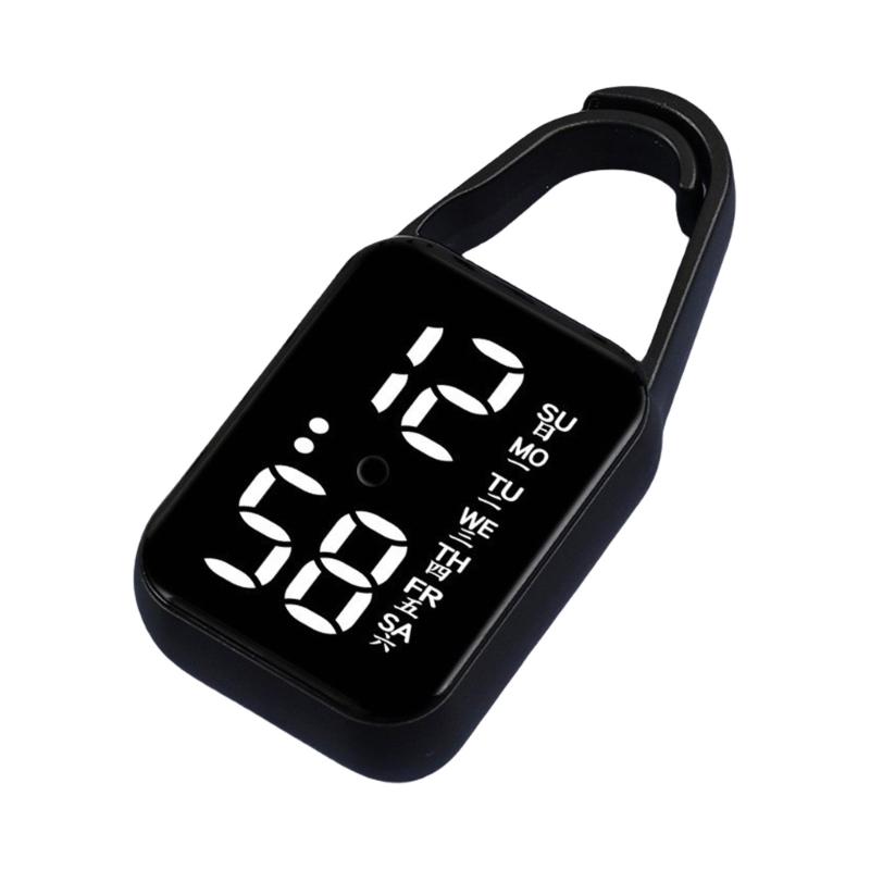 Led Electronic Hanging Watch Night Light Waterproof Touch Digital Watch for Women Men Gift Keychain Pocket Watch