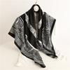 European and American retro printed silk scarf twill silk large square scarf travel sunscreen shawl cashew simple scarf autumn and winter women