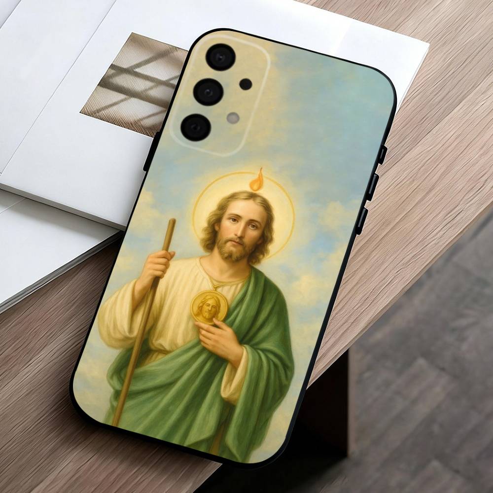 

S-San-N J-Judas T-Tadeo-O ART Phone Case For Samsung Galaxy A73,A72,A71,A70,A53,A52,A51,Others Soft Black Cover Samsung a22 5g