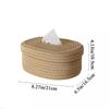 New Rectangle Woven Desktop Tissue Box Cotton Rope Portable Pumping Paper Box Home Decor Storage Bag Tissue Bag