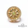 Exquisite Gold-Plated Rotatable Lotus Compass Brooch