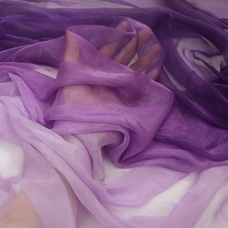 3/5/10m Multicolor Gradient Silk-Crepe Chiffon Fabric for Handmade DIY Sewing Hanfu Apparel Making Wedding Decoration