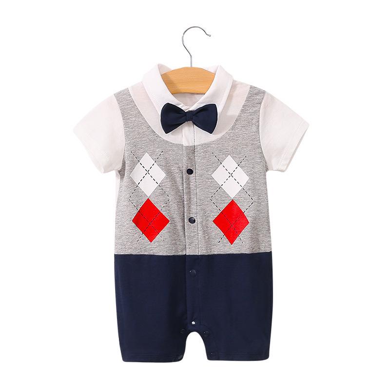 Heren Korte Mouw Zomer Romper voor Pasgeboren en Baby Jongens (0-1 Jaar) - Babykleding