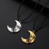 Retro Gothic Halloween Repairing Worn Out Moon Pendant Necklace