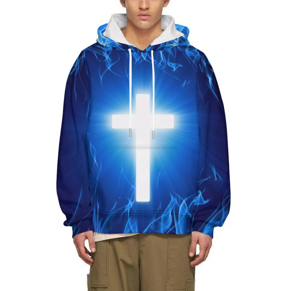 Christian Jesus Cross Graphic Hoodie Men Clothing 3D Printing Hoodies Women Harajuku Fashion Y2k Pullovers Hoody Sudadera