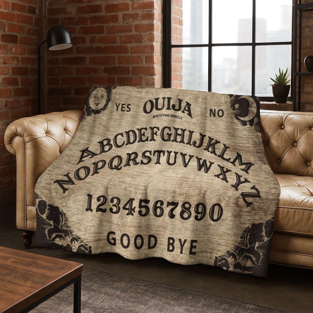 Witch Ouija Gothic Spirit Board 3D Retro Flannel Blanket,Warm and Cozy Soft Throw Blanket for Home Bedroom Bed Sofa Travel Cover
