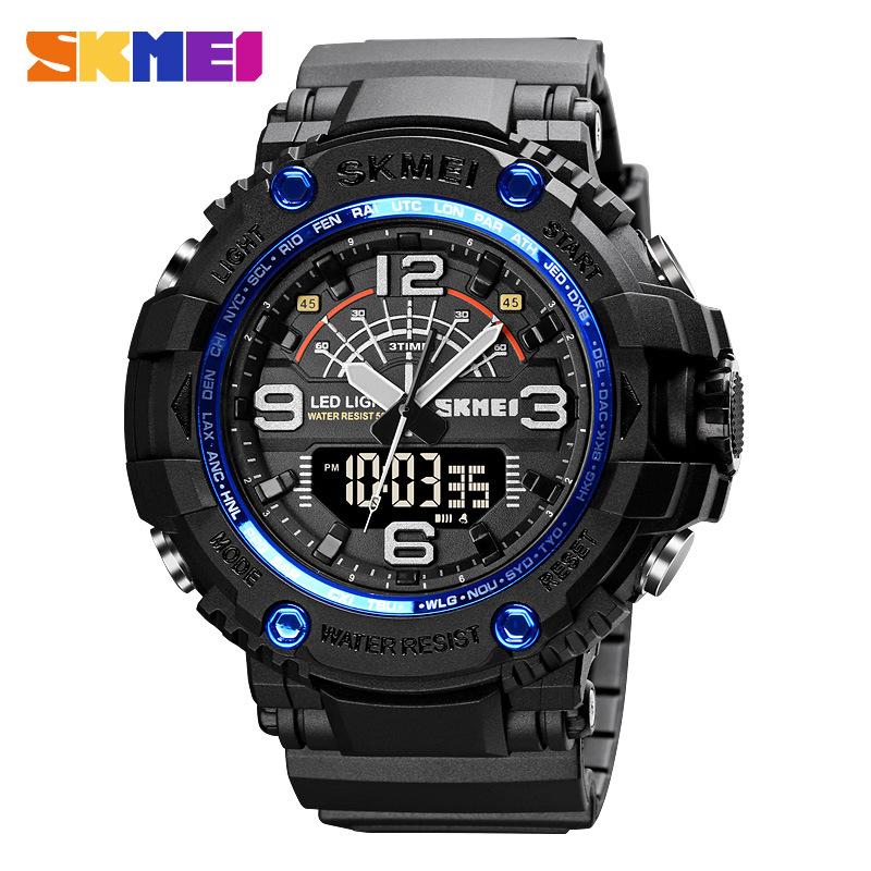 Fashion outdoor multi-functional sports watch double luminous large dial student waterproof electronic watch
