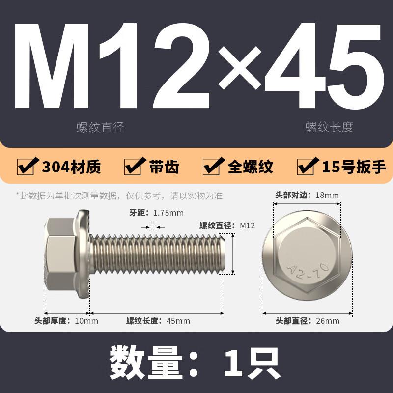 Ledewei 304 Stainless Steel Hex Flange Anti-slip Bolt with Washer