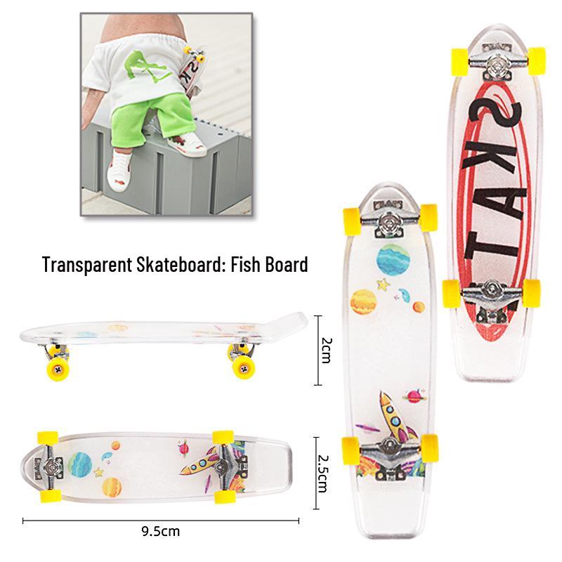 Mini Ice Skates and Finger Roller Skateboard Toy Set with Accessories
