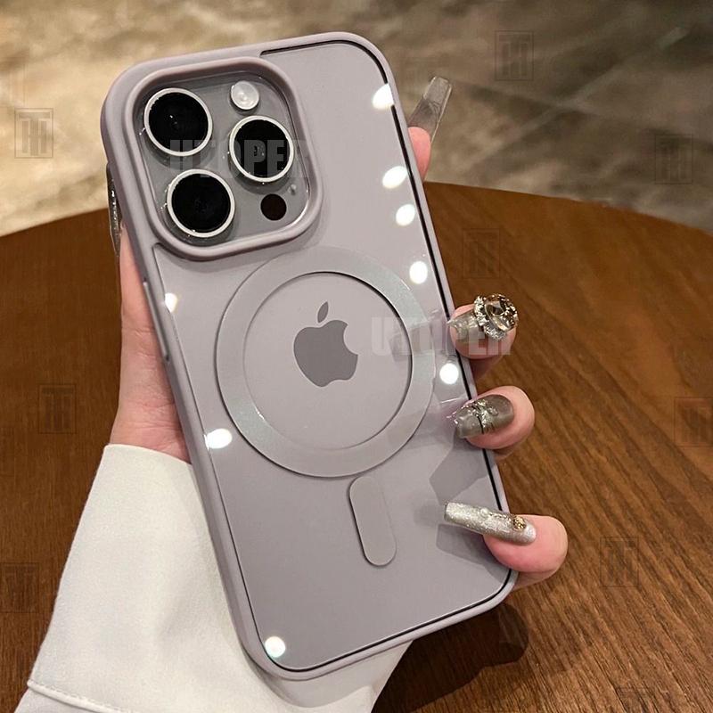 Advanced Acrylic No Yellowing Phone Case For iPhone 16 15 14 13 12 11 Pro Max 16 Plus Transparent Magnetic Magsafe Protect Cover