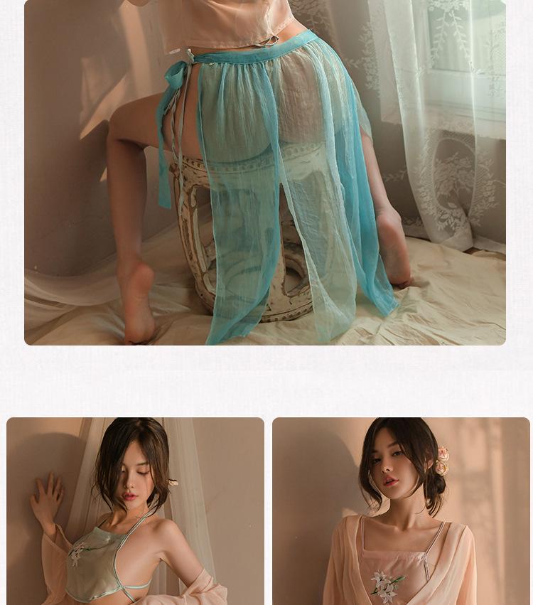 Ruo Lan See-through Ancient Hanfu Lingerie Belly Band Set