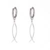 EUEAVAN Stainless Steel Ichthys Jesus Fish Dangle Earrings for Women Men Christian Symbol Hoop Earrings Amulet Religious Jewelry