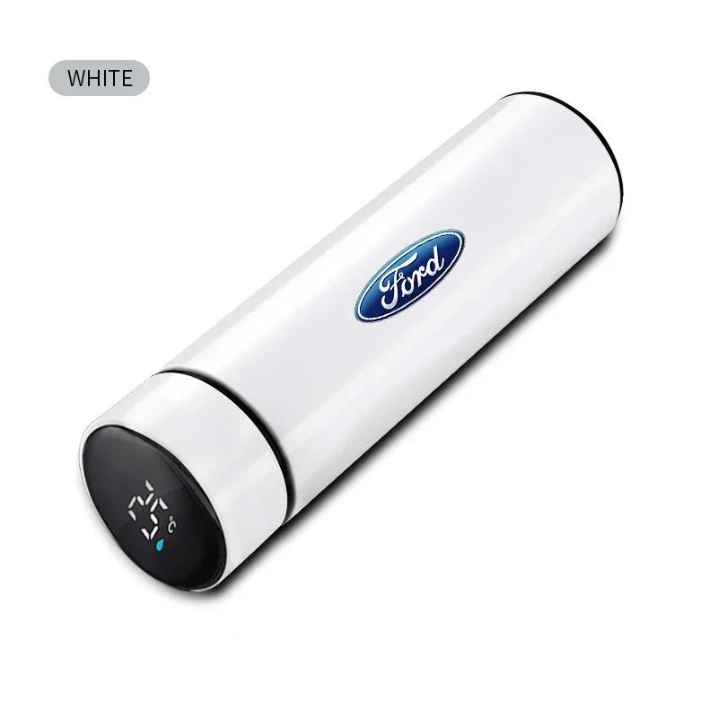 Car Sticker Ford Car Logo Smart Thermos Mug For Ford MK3 MK4 MK5 Fiesta Ecosport Kuga Explorer Edge Mustang 3 4 ST Mondeo Goods
