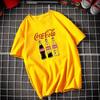 Reine Baumwolle Coca-Cola gemeinsame Geden-Kurzarm-T-Shirt Jugend Hong Kong Stil Marke ins Große Größe Männer und Frauen Paare vielseitig