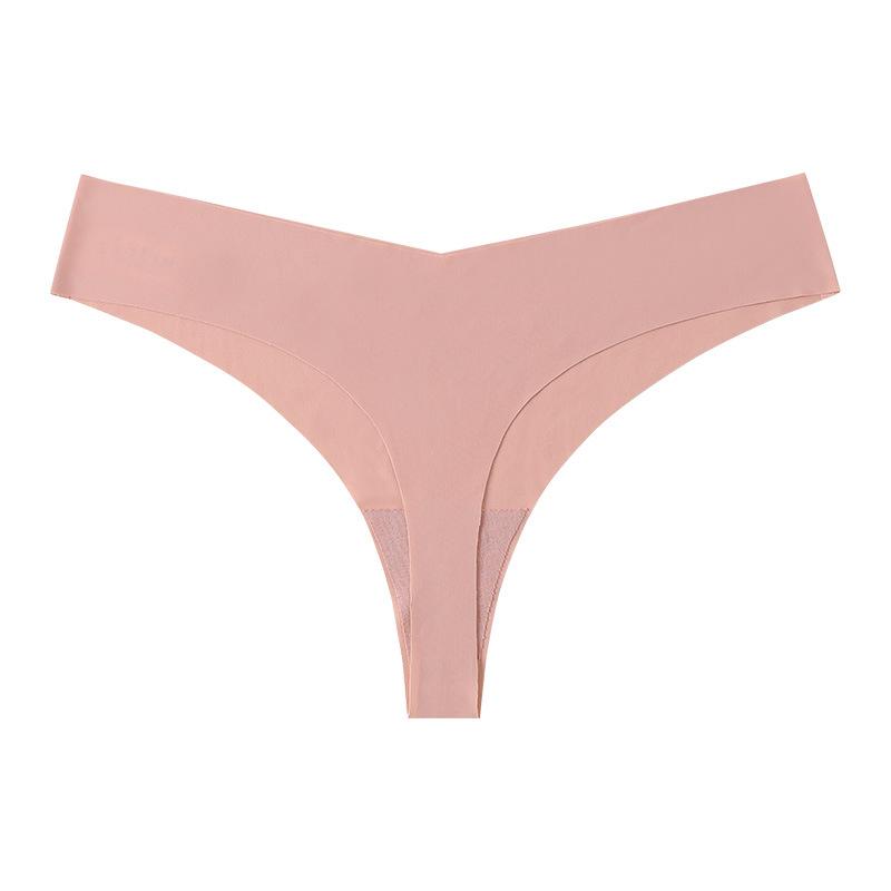 European and American large-size underwear one-piece seamless nude feeling sexy low-waist breathable quick-drying thong female tback