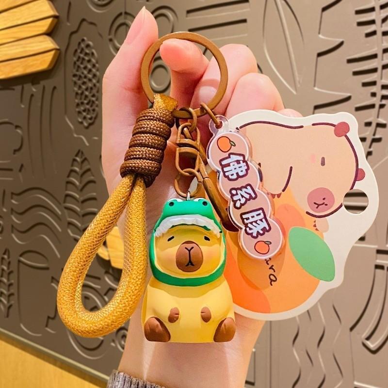 Adorable Plush Capybara Keychain Cute Cartoon Couple Car Key Accessory Gift