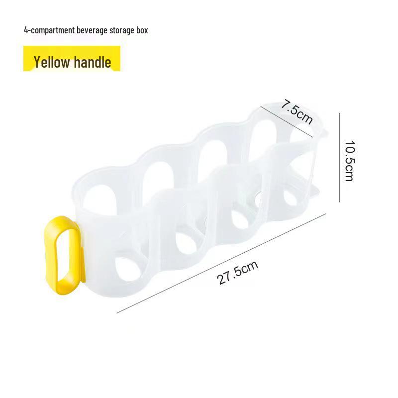 Multi-Layer Transparent Refrigerator Can Storage Rack for Beverages жёлтый