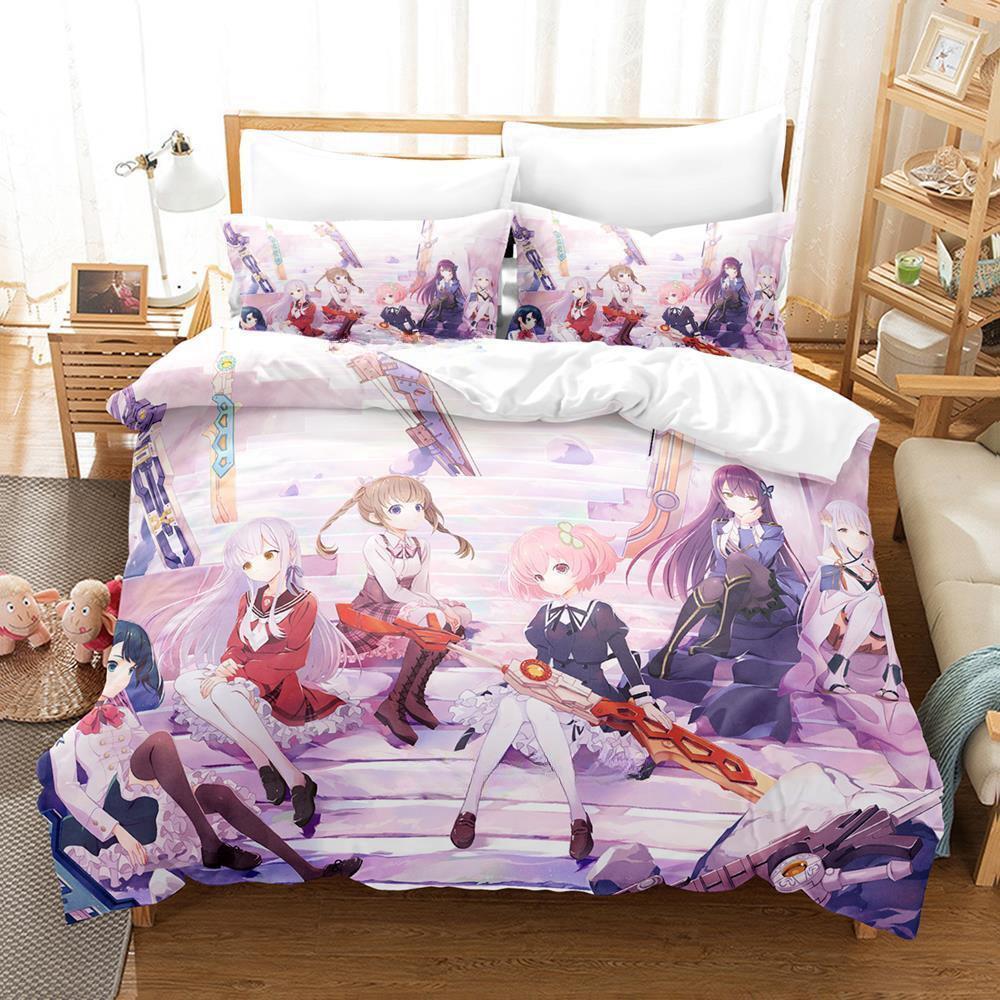 Assault Lily Bouquet Bedding Set Single Twin Full Queen King Size Bed Set Adult Kid Bedroom Duvet Cover Sets Anime Bed Sheet Set