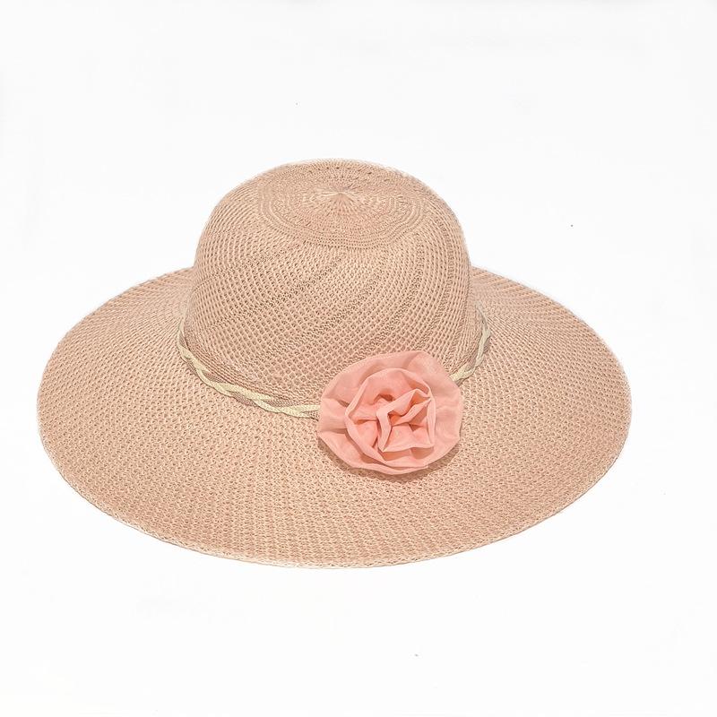 Straw hat women's outdoor travel sunscreen hat bucket hat basin hat elegant versatile women's sun hat breathable adult