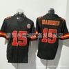 Mens Kansas City Chiefs NFL Football Jersey Patrick Mahomes 15 Travis Kelce 87 Authentic Style Cotton Team Sport Shirt