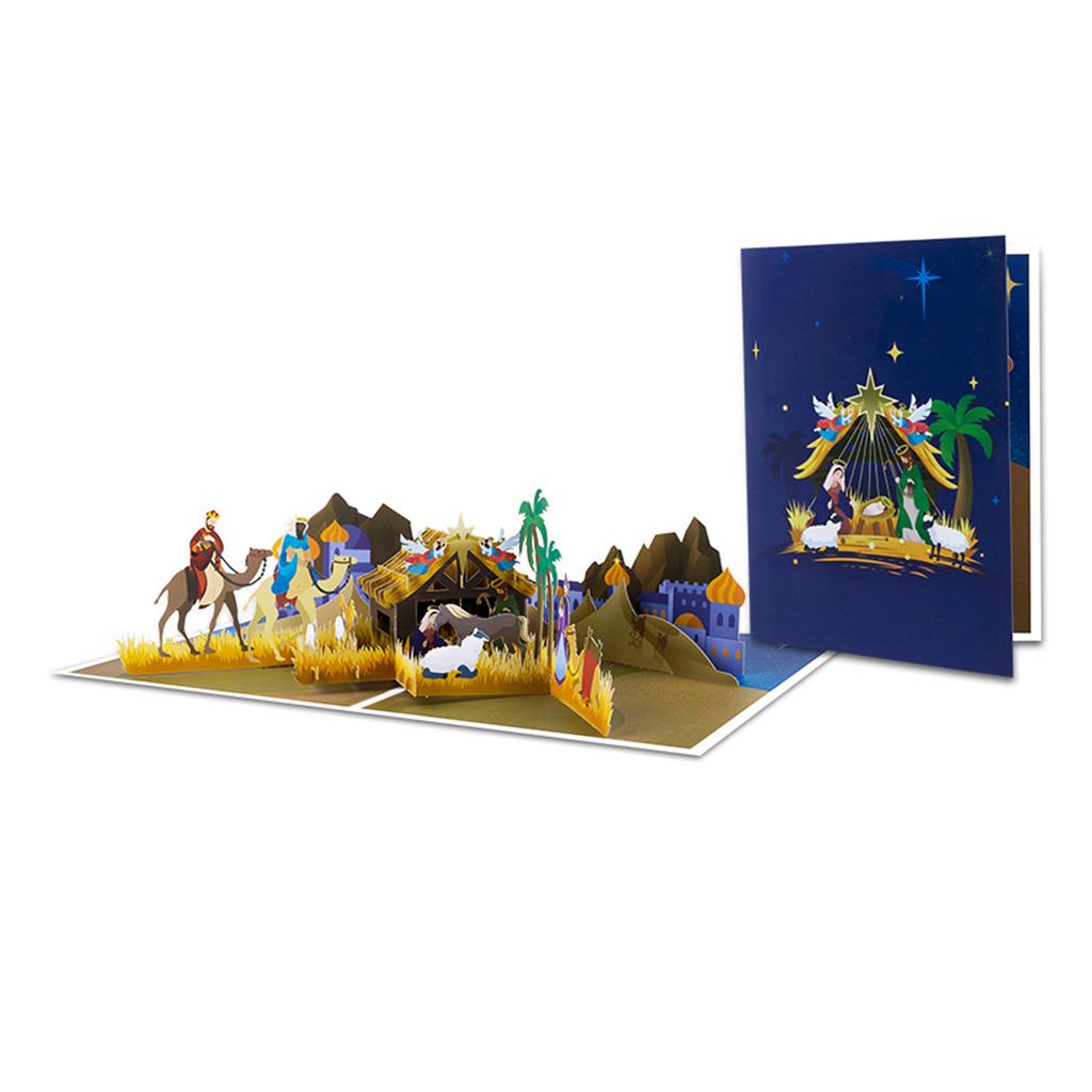 Foldable 3D Christmas Popup Greeting Card with Envelope Stylish Handmade Festives Surprise Card for Family and Friend