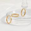 Golden Stainless Steel Heart Rings Women Thin Finger Ring Wedding Band Engagement Jewelry Girlfriend Gift