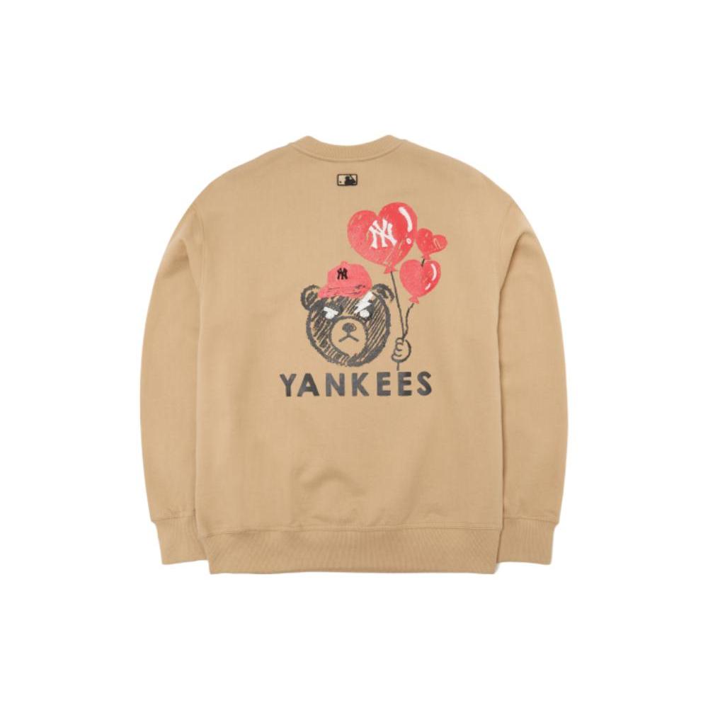 MLB New York Yankees Sweatshirts Unisex Beige Crew Neck Moderate Other 3AMT00121-50BGD XL