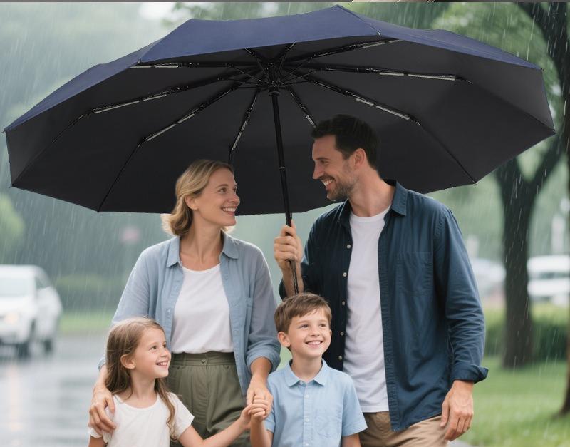 27-inch Automatic Folding Umbrella - Premium All-Weather Sunshade for Men, UV Protection & Extra-Large Canopy