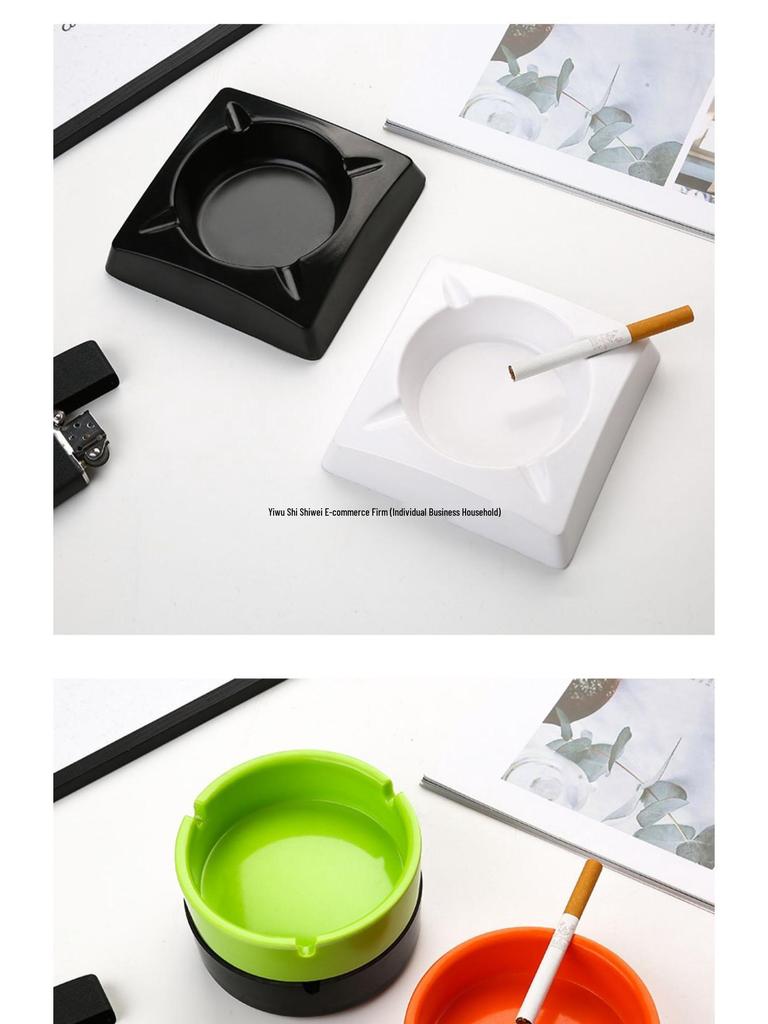 Colorful Drop-Resistant Melamine Ashtray for Hotels, Cafes, Homes, and Bars