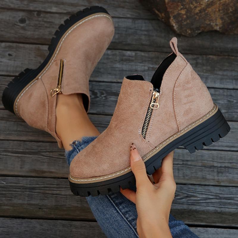 Fashion Women's Ankle Boots 2025 New Chelsea Short Boots Fashion Suede Casual Boot Side Zipper Ankle Boots Big Size43 Botas De Mujer2025