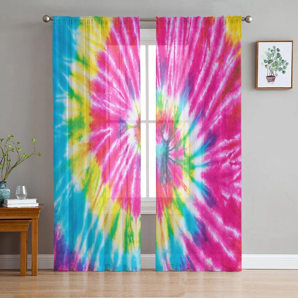 Cartoon Rainbow Star Průsvitné závěsy Okenní závěsy do obývacího pokoje Ložnice Žaluzie Dětský pokoj Domácí dekorace