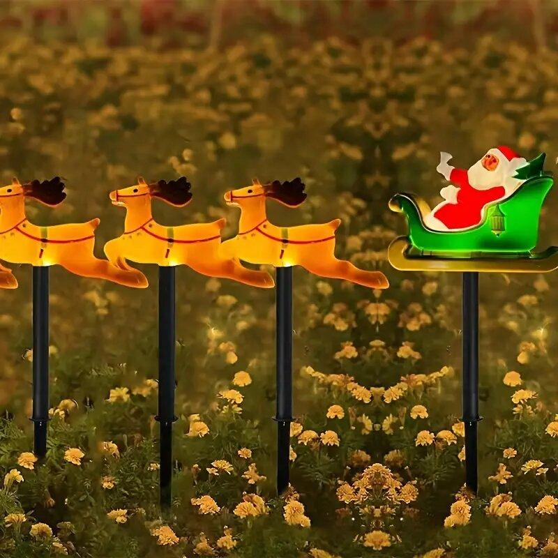 

5PC/Set Solar Christmas Garden Lights Snowman&Elk&Candy Stake Lights Outdoor Decoration Lights For Lawn,Yard,Walkway,Christmas 5PC 1Set теплый белый