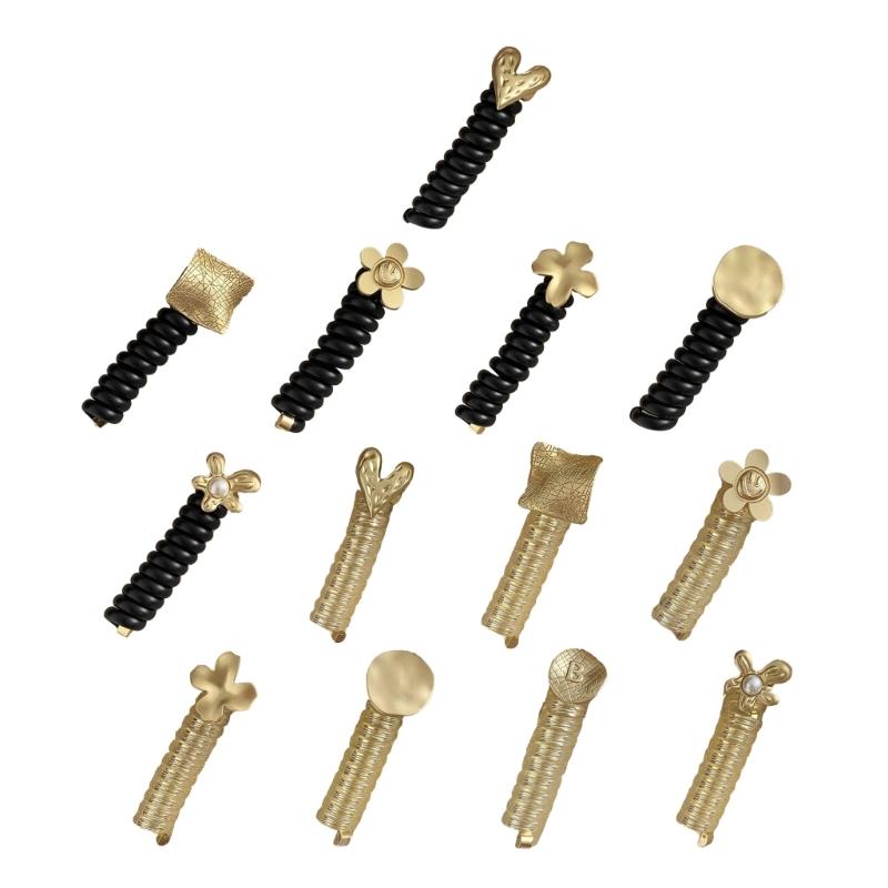 Elegant Coiled Elastic Hair Scrunchies for Girls and Ladies Gift Coiled Hair Ties Telephone Cord Metal Heart