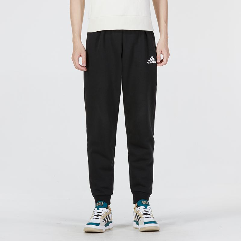 Adidas Solid Color Logo Joggers Men Bottoms Black HL6876