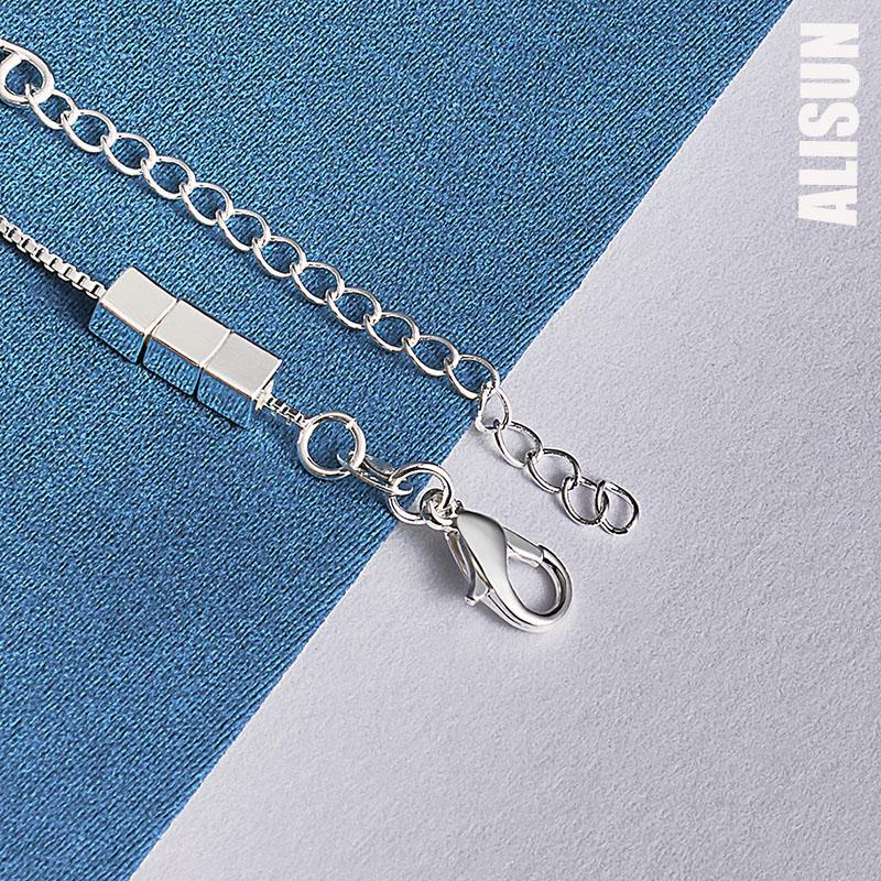 925 Sterling Silver 4mm Triangular Chain Bracelet Fashionable Wedding Jewelry
