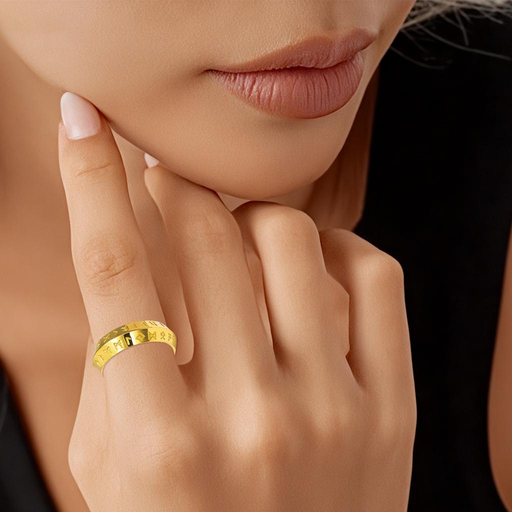 European and American Jewelry New Viking Ring Rune Ring Symbolizes Destiny, Future and Infinite Power