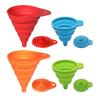 4Pcs Mini Silicone Funnel Retractable Design Collapsible Funnel Foldable Funnel  Household