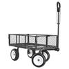 Garden Cart, 408.2 kg, Heavy Duty Steel Yard and Garden Utility Wagon with 10-Inch Tires, Outdoor Gardening Stool with Adjustable Handle, Detachable