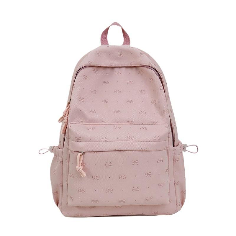 Schoolbag High value niche schoolbag Female college student lightweight backpack Junior high school student bow large capacity backpack