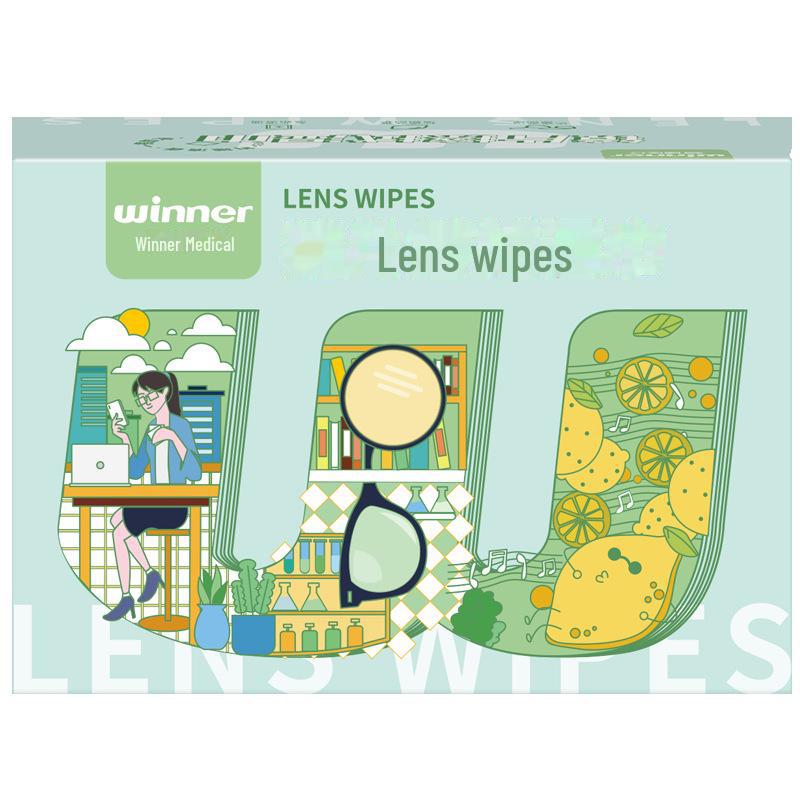 Lenços de Limpeza Winner Steady para Lentes e Ecrãs - 100 Lenços Descartáveis por Caixa