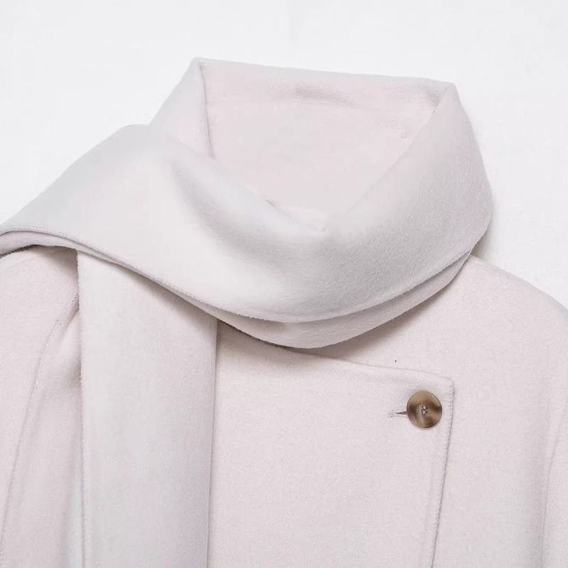 Araltay New Arrival Fashion Style Women's Clothing Fashion All-Match Simple Handmade Wool Blend Long Overcoat Outerwear