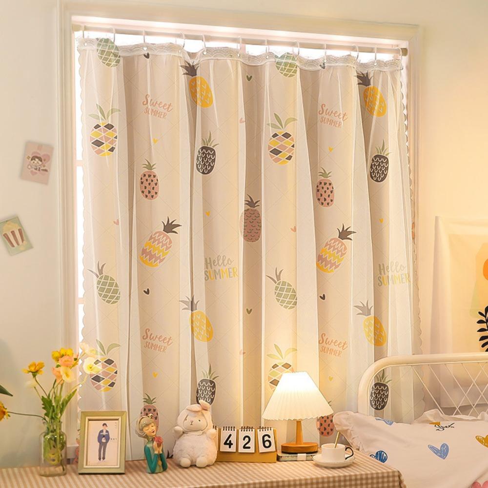 1 Pc Self-adhesive Blackout Curtains Cartoon Pattern Window Drapes  Rental Housing