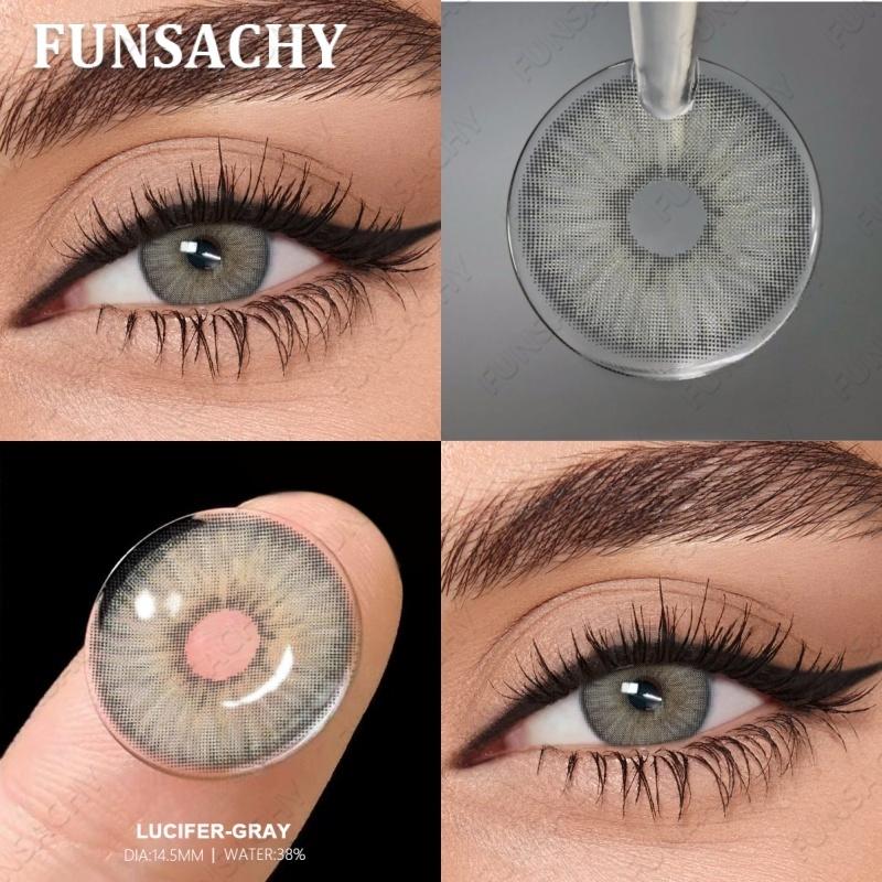 

FUNSACHY 1 Pair Gray Pupils for Eyes Color Contact Lenses Brown Natural Lens Green Beauty Pupils Yearly Eye Makeup Accessories 0