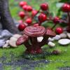 Micro Landscape Mushroom Resin Fungi Model With Faux Plants Decor Gifts Toy