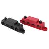 Pair Black Red Power Distribution Block Bus Bar M8 Terminal Studs for Cars RVs Ships Yachts