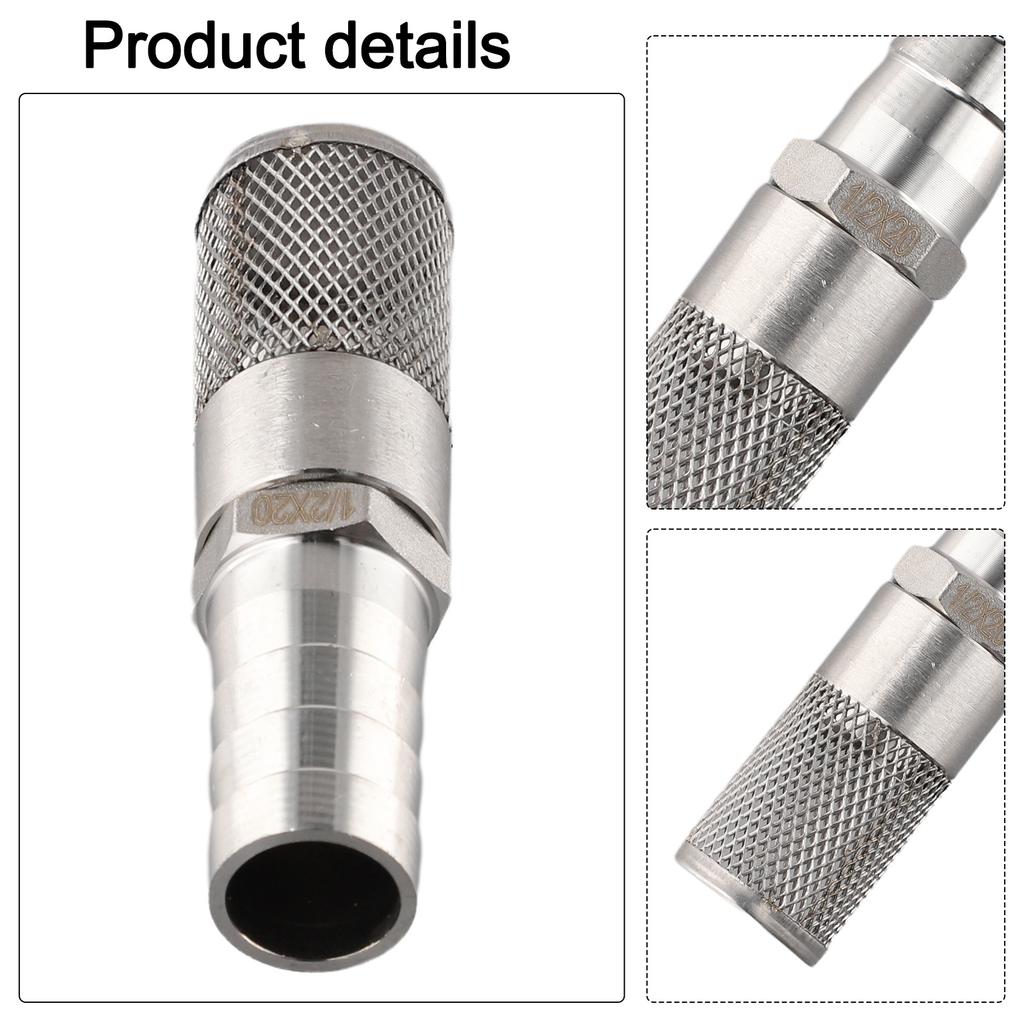 3/4 Inch (19-20mm) Stainless Steel Hose Barb Mesh Strainer For Fuel Gas Air Compressor And Pump Line Applications